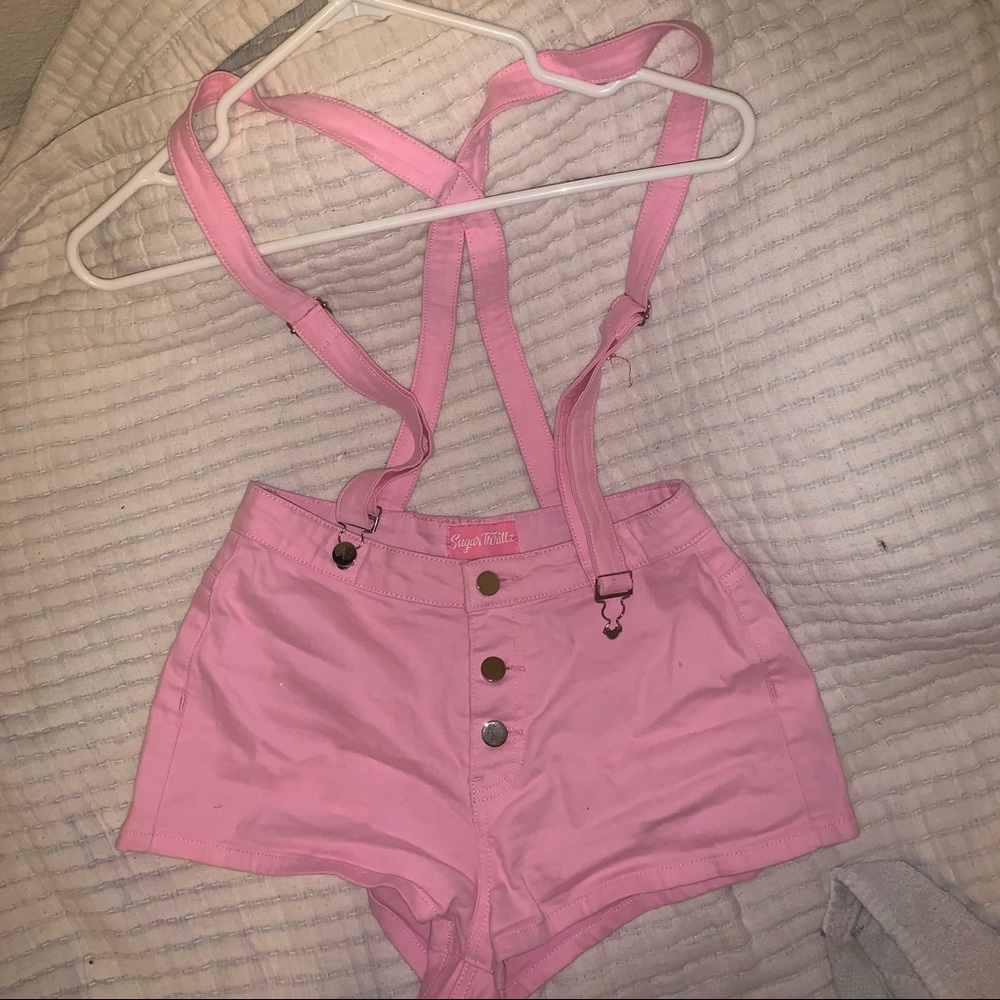 Sugar Thrillz Suspender shorts S